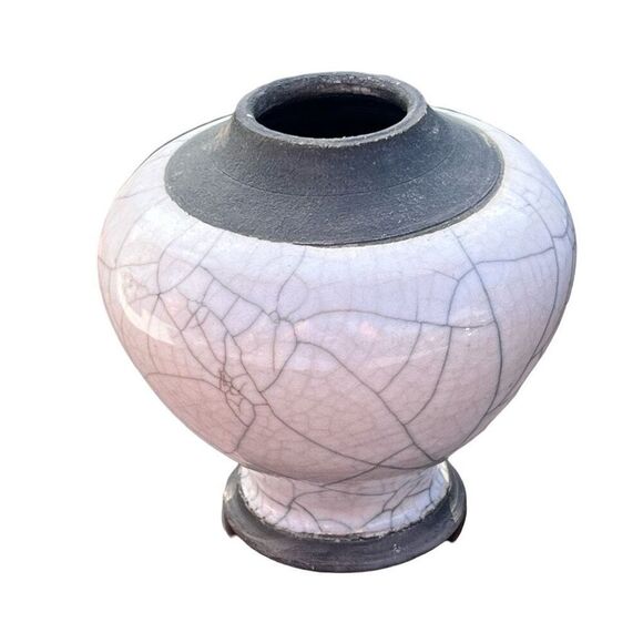 Antique Vintage Mini Raku Studio Art Pottery Vase Signed A - Picture 2 of 5